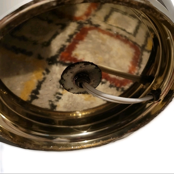 pair of Vintage Crystal and brass table lamps brown organza shade Hollywood - Picture 4 of 6